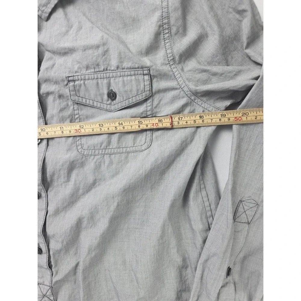 J.Crew Shirt Mens‎ Mens Gray Long Sleeve Popover Utility Cotton Style 37664